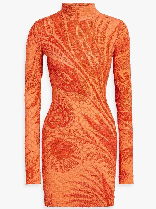 Etro Dresses & Skirts - ETRO Milano Orange “Abito Kara” Textured Knit Mini Dress – IT 40 (US 4 / S)